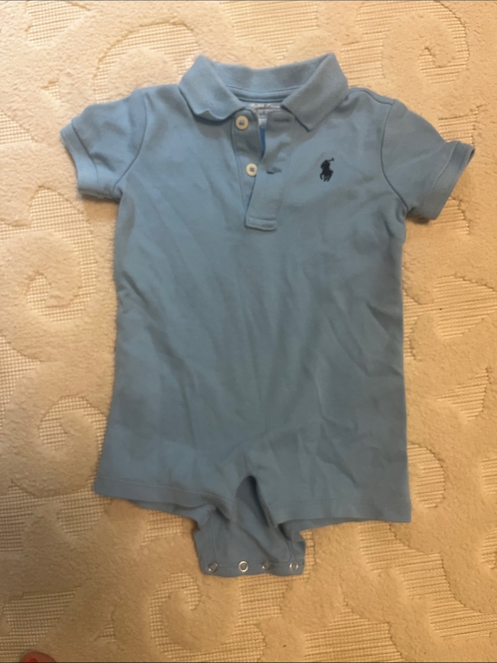 Ralph Lauren Light Blue Polo One-Piece Bodysuit